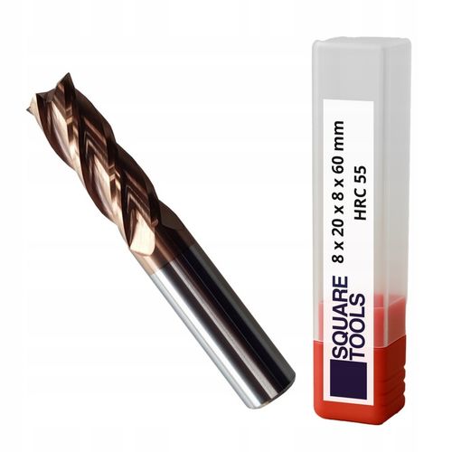 Frez palcowy CNC fi 8 mm x 60 mm HRC 55 VHM widiowy do metalu na Arena.pl