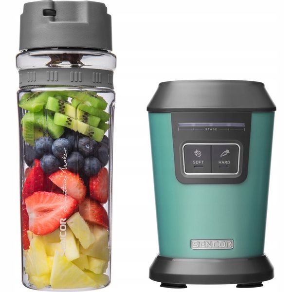 Blender kielichowy do smoothie 800W 2x0,6L turkus tritan Sencor SBL 7171GR zdjęcie 6