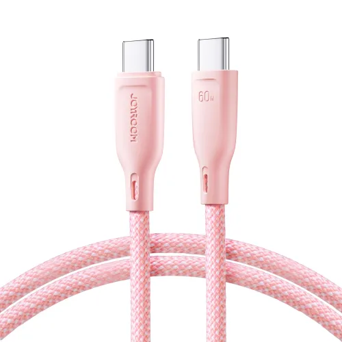 Kabel Joyroom Multi-Color Series S-A34 USB-C / USB-C PD 60W 1m - różowy na Arena.pl