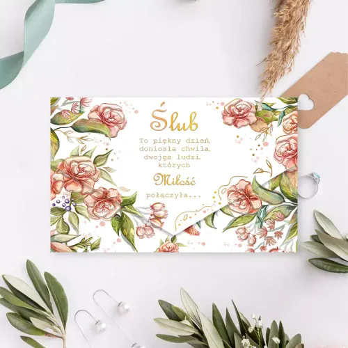 Karnet Koperta A5 Ślubny, Róża na Arena.pl