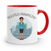 Kubek Czerwony Prawnika Najlepsza Prawniczka Z Nadrukiem Ze Zdjęciem