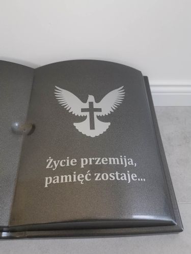 KSIĘGA na grób Podkład do stroików sztucznych Grafitowa z brokatem na Arena.pl