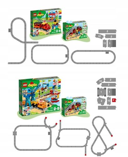 KLOCKI LEGO DUPLO WIADUKT 10872 i TORY 10882 DO POCIĄGU 10874 10875 + TORBA na Arena.pl