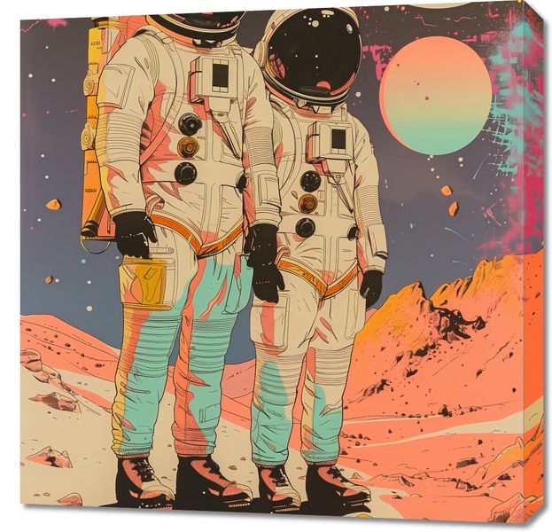 Obraz 70x70cm Astrounauci Kosmonauci zdjęcie 1