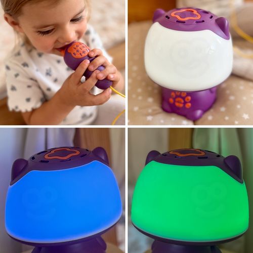 WOOPIE Multifunkcyjna Lampka RGB Głośnik Bluetooth Karaoke Modulator Głosu Karta SD Fioletowa na Arena.pl