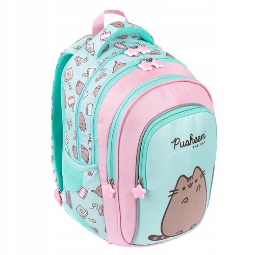 PLECAK SZKOLNY PUSHEEN tornister MIĘTOWY z kotkiem St. Majewski klasa 1-3 na Arena.pl