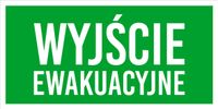 Tabliczka Grawerowana zielona 20x10 znak BHP na drzwi WYJŚCIE EWAKUACYJNE