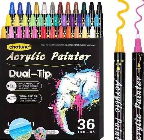 MARKERY AKRYLOWE ZESTAW 48 SZT Pisaki Flamastry Mazaki z farbą do kamieni na Arena.pl