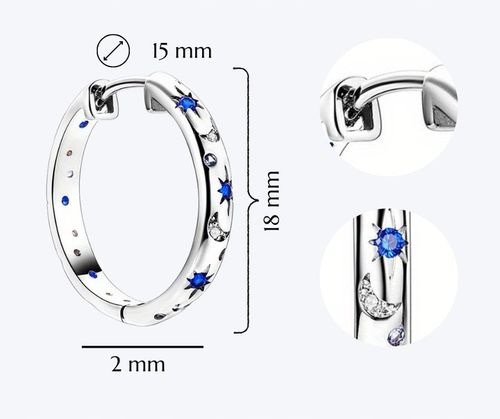 KOLCZYKI SREBRNE KÓŁKA DLA DZIEWCZYNKI NASTOLATKI GWIAZDA KSIĘŻYC PREZENT na Arena.pl