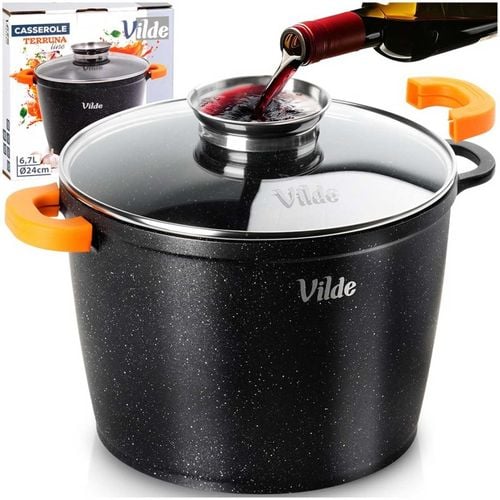 garnek granitowy wysoki 6,7l 24cm z pokrywą z aromatyzerem terruna 199110 na Arena.pl