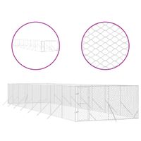 Kojec zewnętrzny dla psa, srebrny, 4x16x2 m, stal galwanizowana