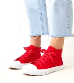 Czerwone wysokie trampki Ghanem 39