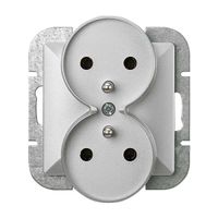 PERŁA GNIAZDO PODWÓJNE P/T Z/U SREBRNY - E+9002151