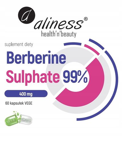 Aliness BERBERYNA 400 mg Berberine Sulphate 99% 60 Vege caps Glukoza cukier na Arena.pl