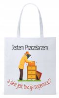 Dla Pszczelarza Na Prezent Torba Eco Biała Shopper Z Nadrukiem Ze Zdjęciem