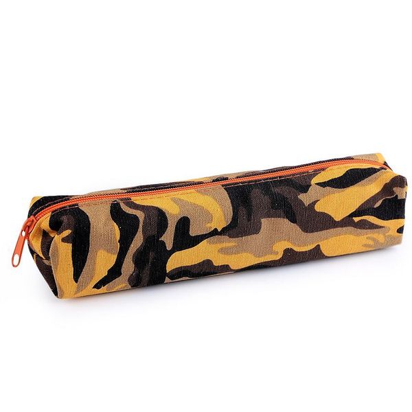 Mały piórnik etui z wzorem moro pomarańcz zdjęcie 1