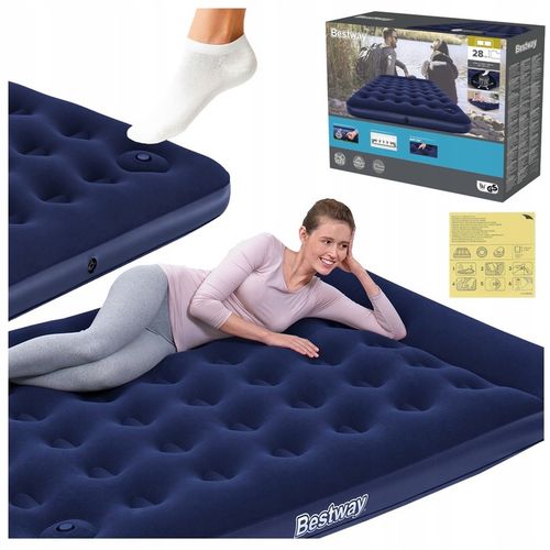 MATERAC DMUCHANY DWUOSOBOWY BESTWAY z pompką ŁÓŻKO TURYSTYCZNE 203 x 152CM na Arena.pl