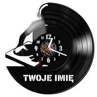 Zegar ścienny z płyty winylowej DJ z imieniem 808.14