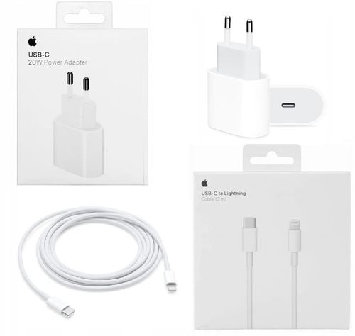ORYGINALNA SZYBKA ŁADOWARKA DO APPLE IPHONE 20W+KABEL USB-C LIGHTNING 1M ! na Arena.pl