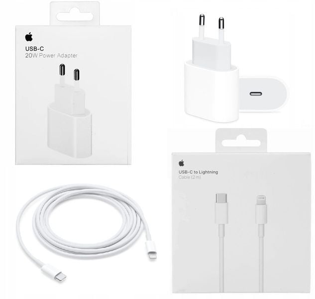 ORYGINALNA SZYBKA ŁADOWARKA DO APPLE IPHONE 20W+KABEL USB-C LIGHTNING 1M ! zdjęcie 1