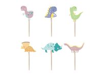Pikery dekoracyjne, Dinozaury, 10 cm, 6 szt.