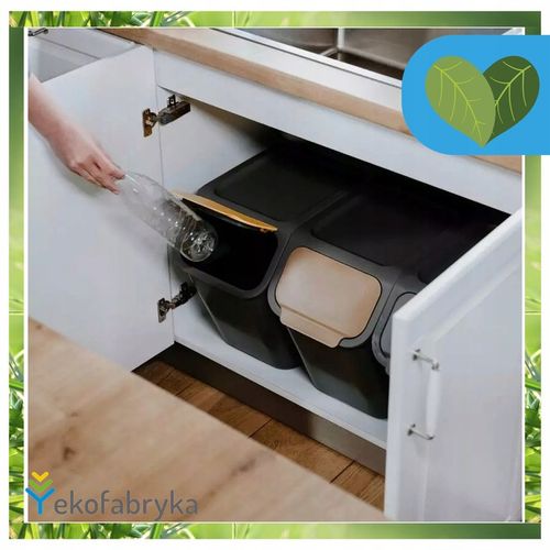 Kosz na śmieci pod zlew na odpady ZMIESZANE kuchenny mały CZARNY 25l na Arena.pl