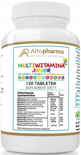 Altopharma Multiwitamina Junior dla dzieci 120 tab zdjęcie 1