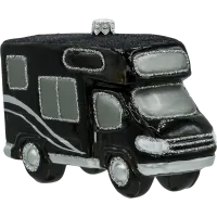 Bombka choinkowa szklana: Samochód kempingowy kamper: czarny