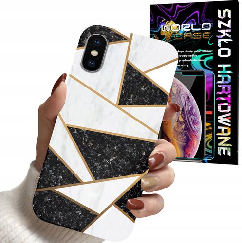 ETUI CASE DO IPHONE XS MAX - MARMUREK GEOMETRIA WZORY DLA KOBIET + SZKŁO na Arena.pl
