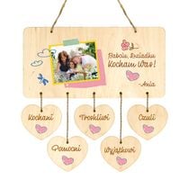 Drewniana zawieszka ze zdjęciem na dzień babci i dziadka + Twój grawer
