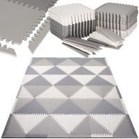 Mata piankowa trójkąty 186x186 cm szare puzzle dla dzieci, do ćwiczeń pianka EVA