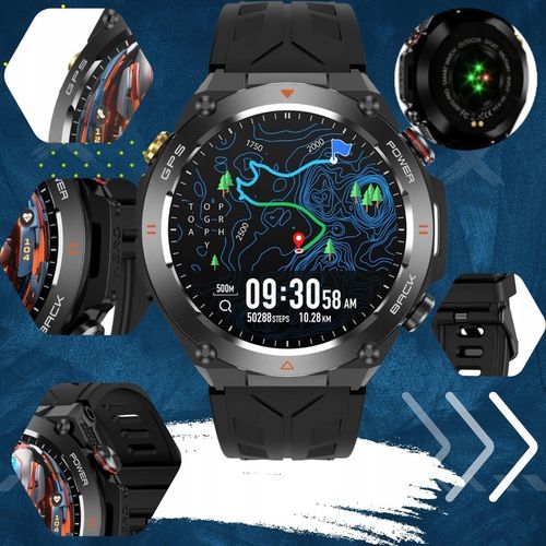 Zegarek męski SMARTWATCH RBN z GPS KOMPASEM BAROMETREM ROZMOWY BATERIA 600 na Arena.pl
