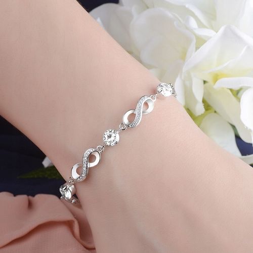 BRANSOLETKA DAMSKA SREBRNA NIESKOŃCZONOŚĆ BRANSOLETKA SREBRO PRÓBA 925 na Arena.pl