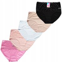 5-pak Majtki damskie wysoki stan bawełniane 5XL
