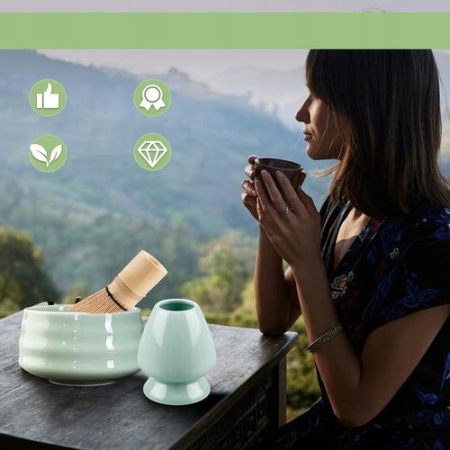 ZESTAW DO MATCHY Z MIOTEŁKA DO MATCHY I ŁYŻKĄ, JAPOŃSKA HERBATA MATCHA na Arena.pl