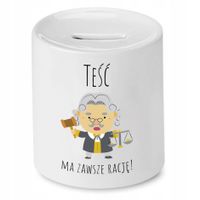 Skarbonka Dla Teścia Ma Zawsze Rację Prezent Z Nadrukiem Ze Zdjęciem