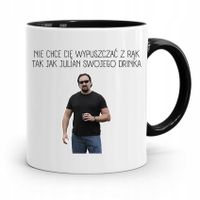 Kubek Czarny Dla Dziewczyny Julian Swojego Drinka Z Nadrukiem Ze Zdjęciem
