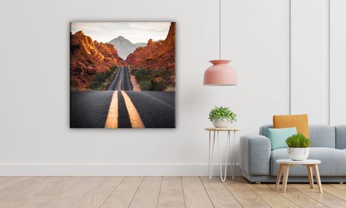 OBRAZ NA PŁÓTNIE 018 Droga w kanionie 60x60cm na Arena.pl