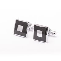 Spinki do mankietów czarno srebrne