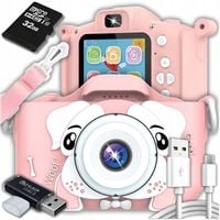 APARAT FOTOGRAFICZNY CYFROWY DLA DZIECI KAMERA ZABAWKA GRY + KARTA 32GB