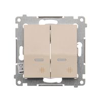 Simon54 Łącznik krzyżowy podwójny podświetlany DW7/2L.01/41 beżowy