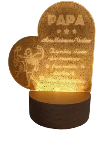 Lampka Nocna LED dla Taty na Prezent z Napisami po Niemiecku 11 x 19cm na Arena.pl