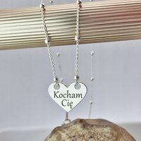 NASZYJNIK SREBRNY SERCE GRAWER DLA NIEJ SREBRO 925 PREZENT WALENTYNKI