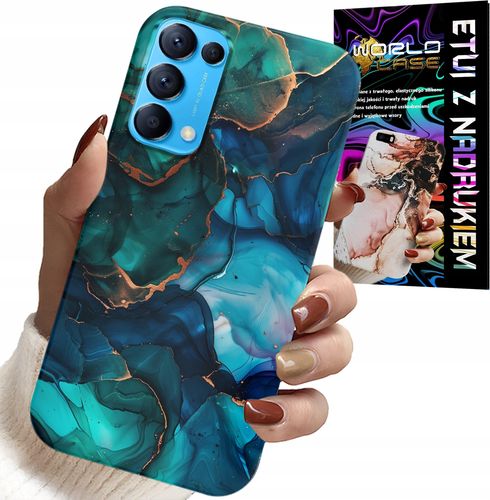 ETUI DO OPPO FIND X3 LITE - NIEBIESKO ZIELONY MARMUREK PLECKI WZORY na Arena.pl