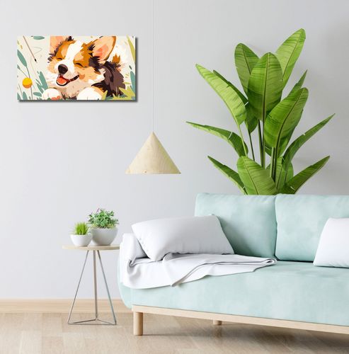 Obraz 60x30cm Beztroski Corgi na Arena.pl