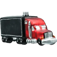 Bombka choinkowa szklana: Ciężarówka Tir z naczepą: czarna