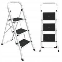 Drabina 3 stopniowa składana stalowa drabinka schodki stopnie z matą