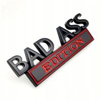 Naklejka Emblemat Metalowy na Auto do Tuningu Bad Ass - Zły Dupek Styl Hit