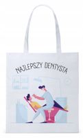 Dla Dentysty Stomatologa Torba Eco Biała Shopper Z Nadrukiem Ze Zdjęciem