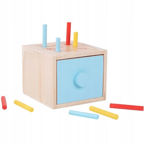 DREWNIANA KOSTKA SZUFLADA PUDEŁKO MONTESSORI SORTER FSC 4w1 WOOPIE GREEN na Arena.pl